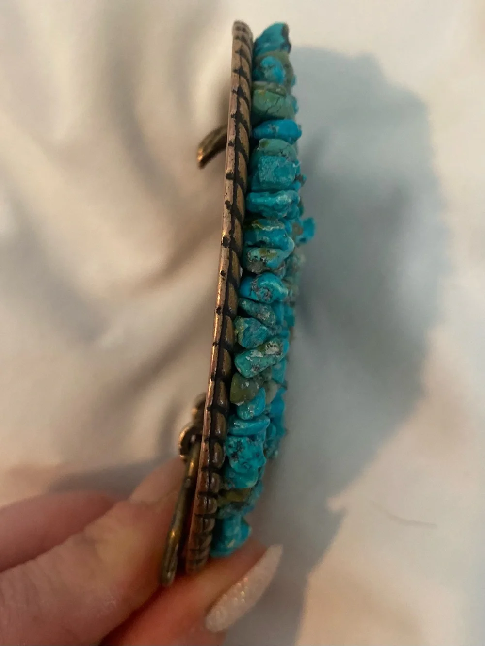 Real Turquoise Stones Belt Buckle Oval
